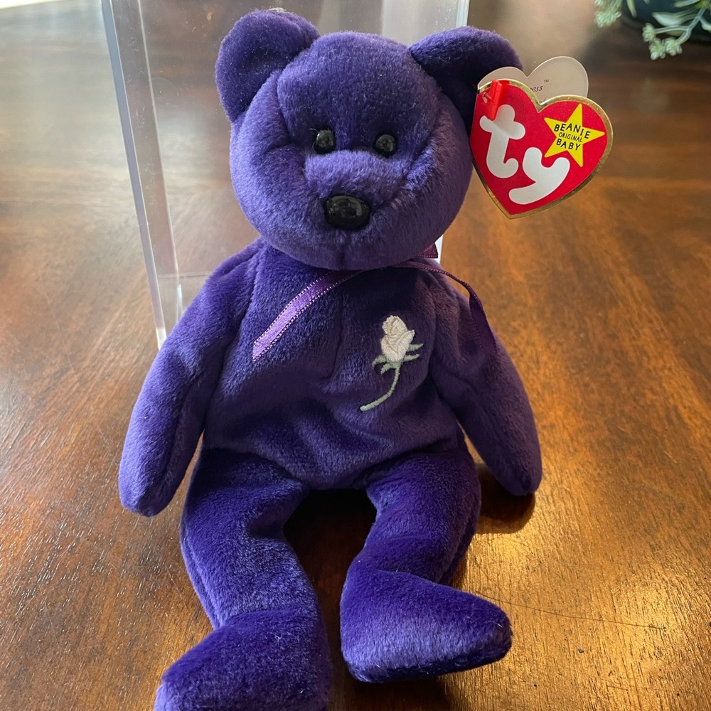 Princess Diana beanie baby with case